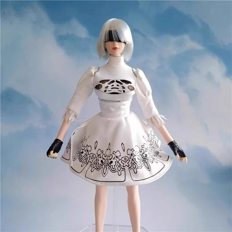 1/6 Scale Female White Combat Skirt Dress Model For 12" Action Figure Body Model