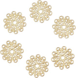 200x Brass Filigree Flower Charm Pendants for DIY Jewelry Crafts Making Findings Charms