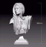 60mm resin bust figure model 3D printing of sci-fi mechanical female unassembled Model