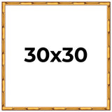 30x30 Frame Gold Bamboo Solid Wood Picture Frame | 0.75 Inch Moulding Width | In Model