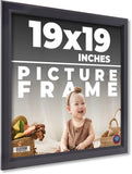 19x19 Contemporary Black Wood Frame UV Acrylic and Acid Free Foam Board Model