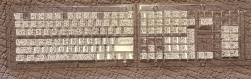 PBT Keycap Set 118 Key White Design Keyboard Shine Through 6.35-9.525mm Model