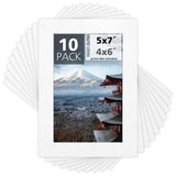 Mat Board Center 10 Pack 5x7 Photo Mats for 4x6 Picture - Off White Model