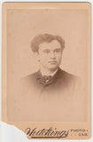 c1890 Hutchings Railroad Photo Car Cabinet Card Man Portrait Traveling Studio Model