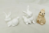 3 Vtg Porcelain Easter Bunny Figurines for Display or Village Model