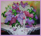 Bead embroidery kit Bouquet of lilacs hand embroidery needlework kit Model