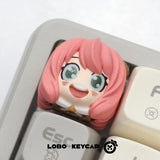 Cute Happy / unhappy Anya Forger Handmade Artisan Keycap Model