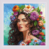 Riolis counted cross stitch kit "Floral Muse", 30x30cm, DIY Model
