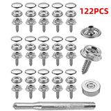 120pc Stainless Steel Fastener Snap Press Stud Cap BUTTON Marine Boat Canvas Set Model