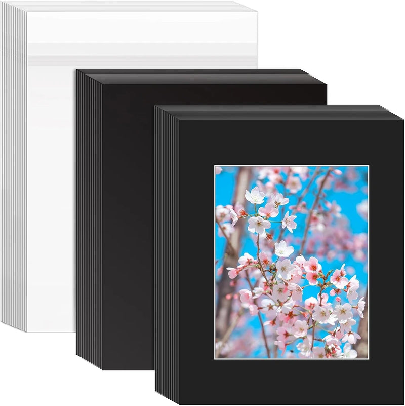 15 Set 11X14 Black Picture Mats with Backing Boards and Bags for 8X10 Model
