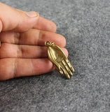 Brass Hand Pendant Key Chain Animal Figurine Small Statue Home Decoration Gifts Model