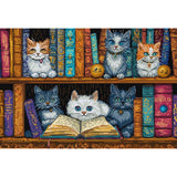 Letistitch counted cross stitch kit "Bookshelf", 32x22cm, DIY Model