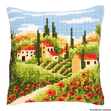 Vervaco stamped cross stitch kit cushion Tuscan landscape, DIY Model