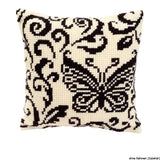Vervaco stamped cross stitch kit cushion Black and white butterfly, DIY Model