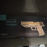 UGEARS Wolf-01 Handgun Mechanical Plywood Model Kit 62 pcs No Glue 17+ Model