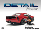 1/18 Diorama Mechanic Worker Man Clean Wheels Miniature Scene Figure For Car Toy Model