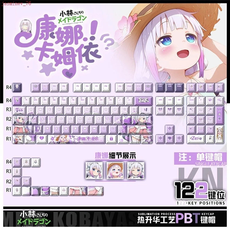 Anime Miss Kobayashi's Dragon Maid Kanna Kamui Keycaps for Mechanical Keyboard Model