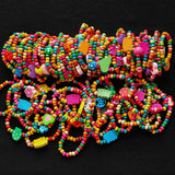 Bulk Lots 20pcs Cute Rainbow Wood Bead Bracelets Elastic Cartoon Charm Girl Gift Charms