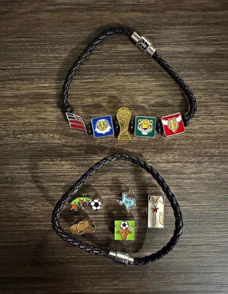 COLLECTIBLE set of 2 fifa 2026 World Cup bracelet Host Countries + Dallas Charms Charms