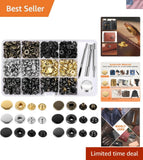 Versatile 120 Set Leather Snap Fasteners with Installation Tools & Storage Model
