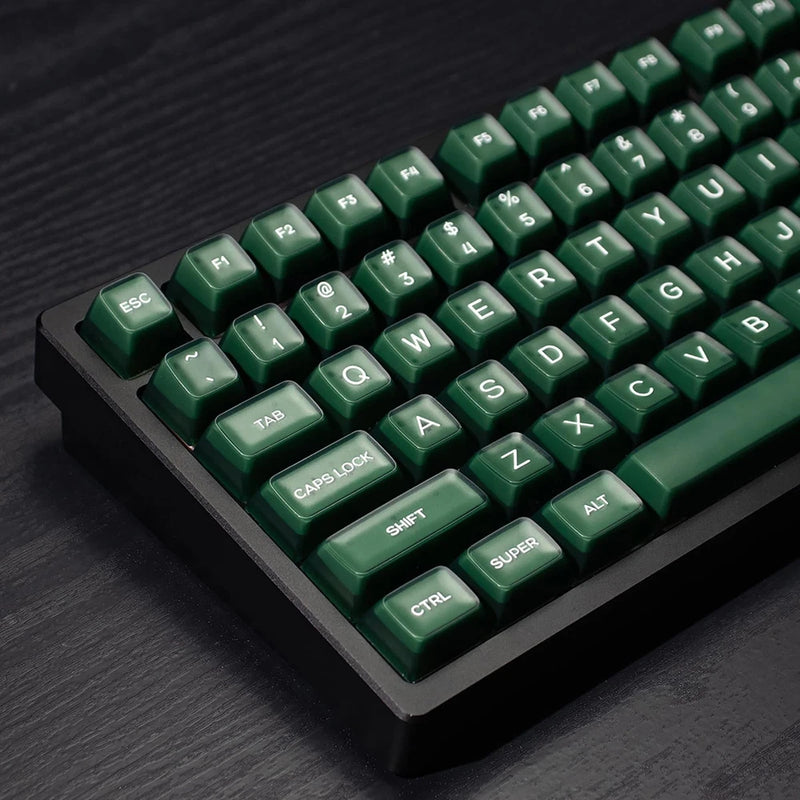 142 Keys PBT Doubleshot SA Keycaps Dark Green Translucent Set Model