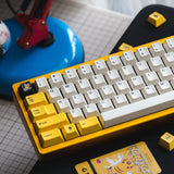 Cute Yellow White Kawaii Pikachu Theme Cherry Profile Dye-subs PBT Keycap Set Model