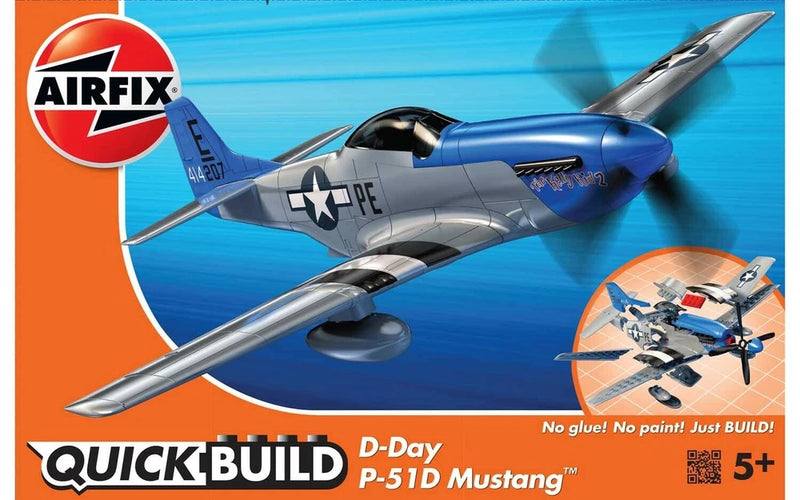Airfix QUICK BUILD P-51D Mustang Snap Together Plastic Model Plane Kit J6046 Model