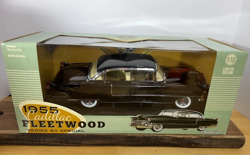 Greenlight 1/18 Scale 1955 Cadillac Fleetwood Series 60 Special Black Model 2 Model