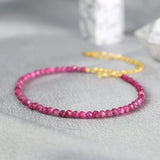 Pink Tourmaline Small Beads Minimalist Dainty Healing Protection Women Bracelet Charms