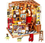 RoLIFE DIY Dollhouse 1:24 Bookstore Kit Sam??s Study Library Nook Diorama RoomBox Model