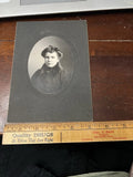 Photo on Board, Girl Upswept Hair with Bow, Fur Collar, Hammond Lewiston ME Model