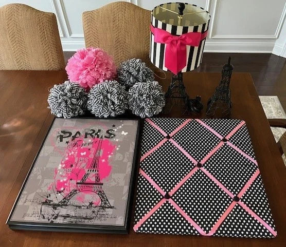 Paris Decorations Girls Bedroom Wall Hangings Photo Memo Board Lamp Eiffel Tower Model