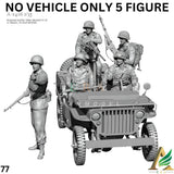 1/35 War Soldiers (5 Soldiers Only) Unassembled Unpainted Resin Figure Model Kit Model