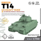 MRY-SFW SS700802 1/700 Military Model Kit US T14 Heavy Tank Model