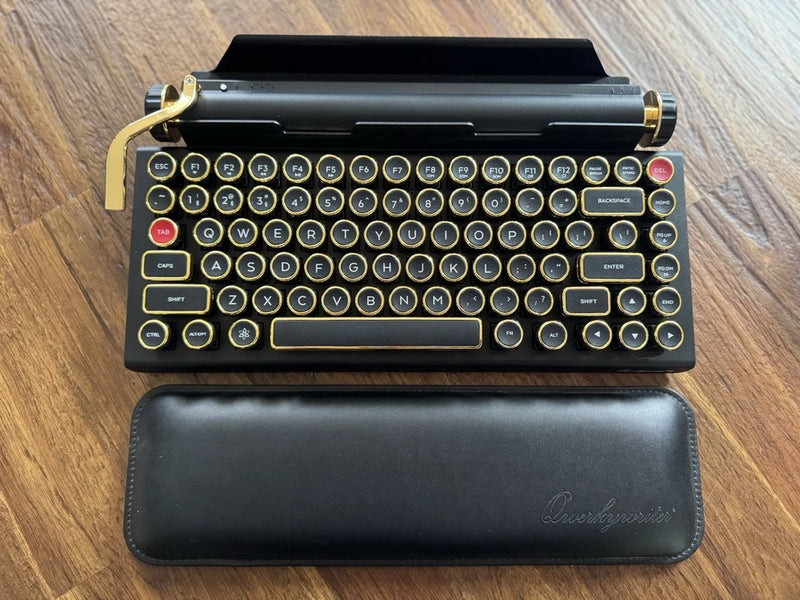 Qwerkywriter? S Typewriter Keyboard Black Gold With Built In Stand + Accessories Model