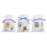 Vervaco herbal bags counted cross stitch kit "Violetts" Set of 3, 8x12cm, DIY Model