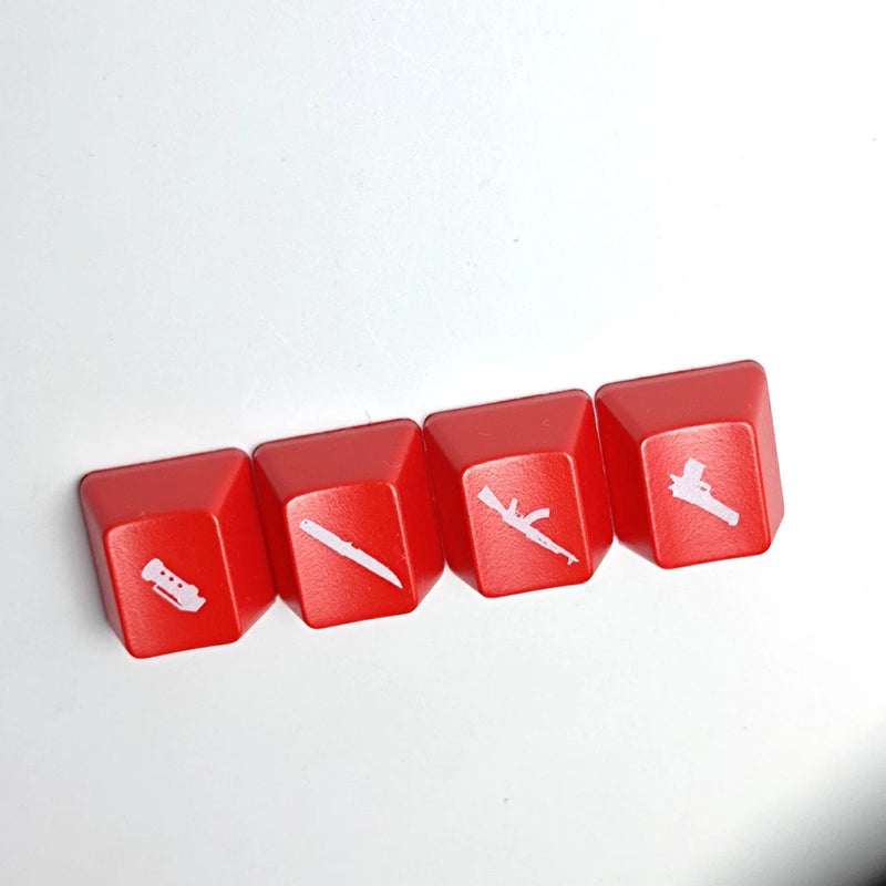4 PCS Keycaps ABS For OEM R4 Key Caps Red Keycaps Translucent Keycaps Keyboard Model