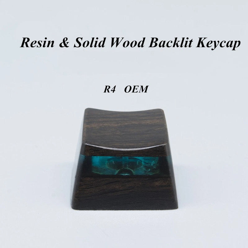 Handmade Resin + Solid Wood Backlit Keycap R4 Artisan For MX Mechanical Keyboard Model