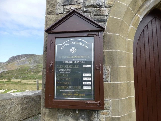 Photo 6x4 Church information board, Glencolmcille Gleann Cholm Cille Pict c2016 Model