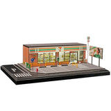 1:64 Scale Mini Mart Shop Diorama LED Lighted Car Parking Lot Display Showcase Model