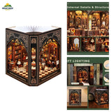 NookMaster Book Nook Kit 3D Wooden Puzzle Classical Library with LED Model