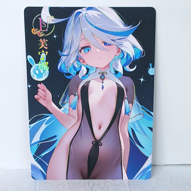 Furina Black Blue LSP Premium Waifu Card Anime Girl Wall Art Oversized Board A5 Model