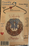 Country Wireworks Cross Stitch Kit Welcome Friends  Wreath #070115 Model