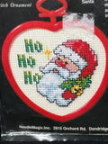 Vintage NMI Stitch N Frame Christmas Santa Ornament Cross Stitch Kit 4150 OOP Model
