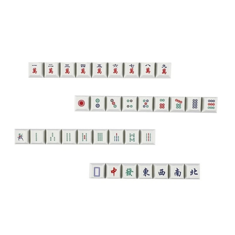 PBT Keycaps Featuring Mahjong Design, Perfect for Keyboards Customization Model
