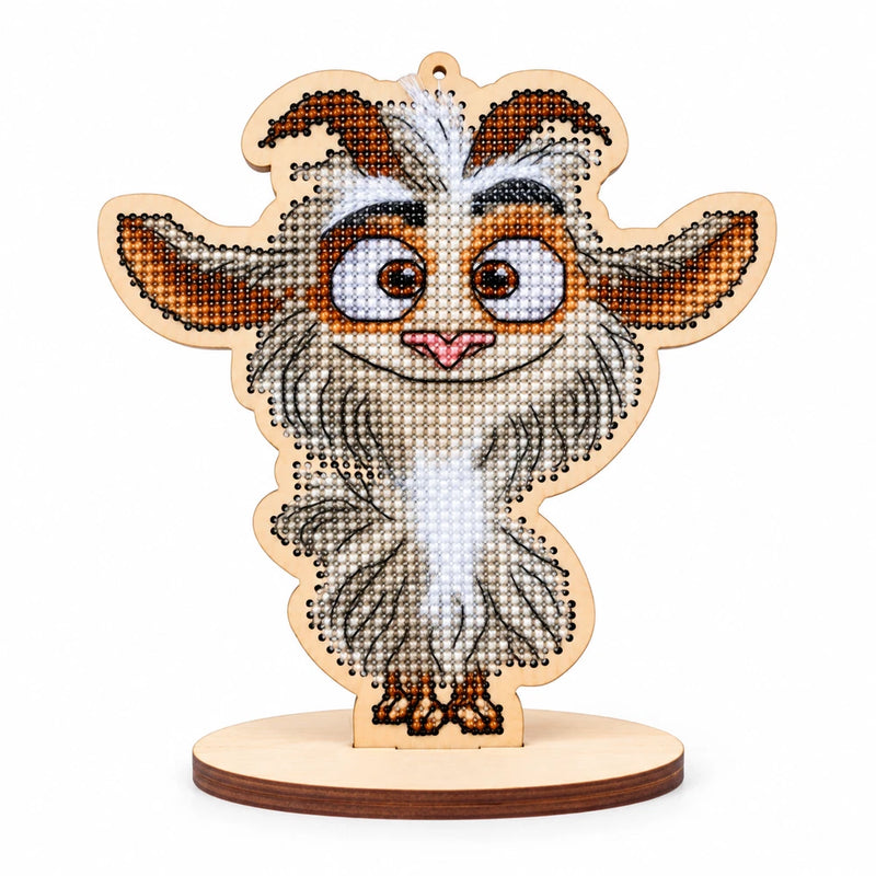 Khmarko Cross Stitch Kit on Wood Standing Fantasy Creature Ornament DIY Model