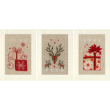 Vervaco counted cross stitch kit greeting cards "Christmas" Set of 3, 10,5x15cm, Model