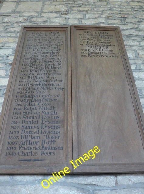 Photo 6x4 St Matthew, Rodmarton: incumbency board  c2014 Model