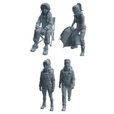 MRY-SFW LYTR1018 1/72 Camping and Hiking Female Character Modern Model 4 pcs Model