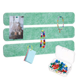 3Pcs Self-Adhesive Felt Bulletin Board Bar Strip with Pins, Autumn Leaf Green Model